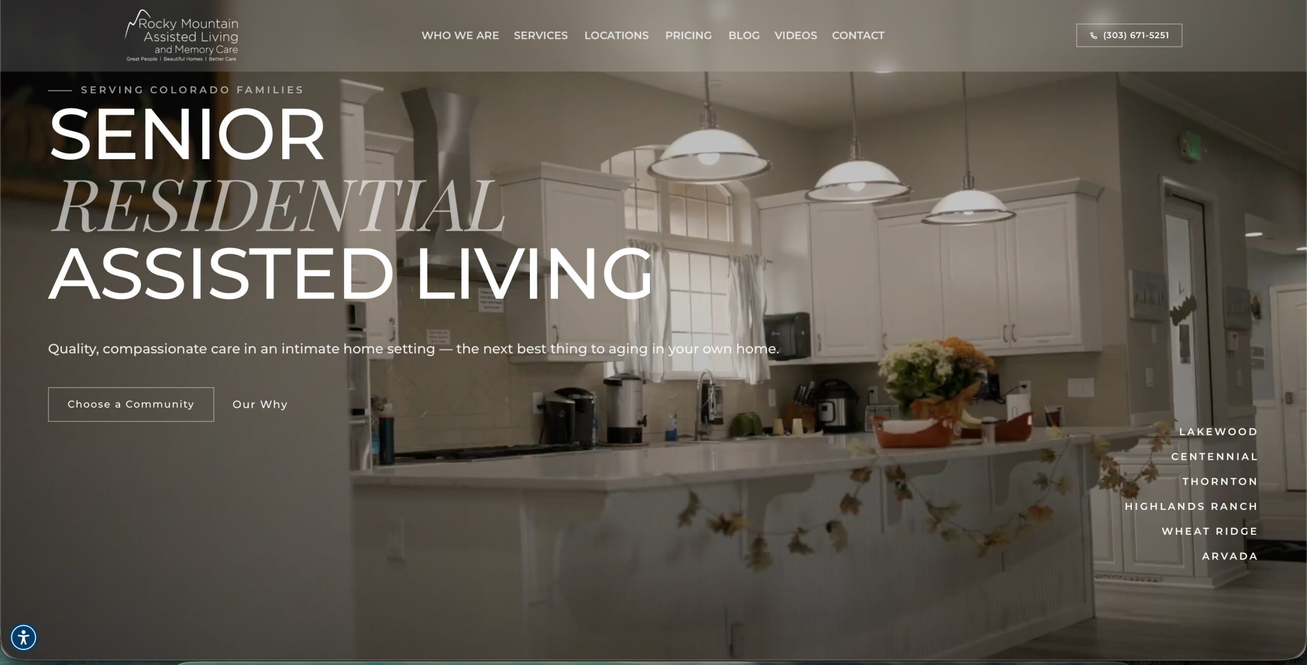 Rocky Mountain Assisted Living and Memory Care website designed by SnowdriftCO
