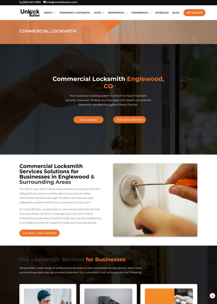 UnlockButton commercial locksmith service page